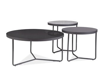 Круглий столик SIGNAL ARTEMIDA Сірий на 3 металевих ніжках з дерев'яною стільницею ПОЛЬЩА