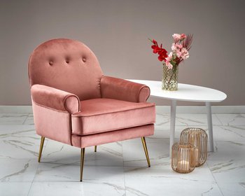 Кресло для отдыха SANTI розовый/золото Halmar Польша