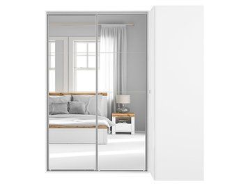 Шафа кутова BRW Flex 220&times;116 &mdash; білий глянець, з дзеркалом, кутова фото - artos.in.ua