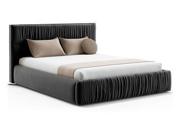 Ліжко м'яке BRW Liria 120&times;200 &mdash; чорний, тканина Velvet 216.26, без матраца, з основою, з коробом для зберігання фото - artos.in.ua