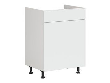 Тумба кухонная нижняя под мойку BRW Top Line 2 60 &mdash; альпийский белый / снежно-белый супермат, с ящиком фото - artos.in.ua