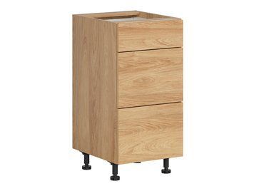 Тумба кухонна нижня BRW Hamper 40 &mdash; дуб хікорі, 3 шухляди, тихе закривання фото - artos.in.ua