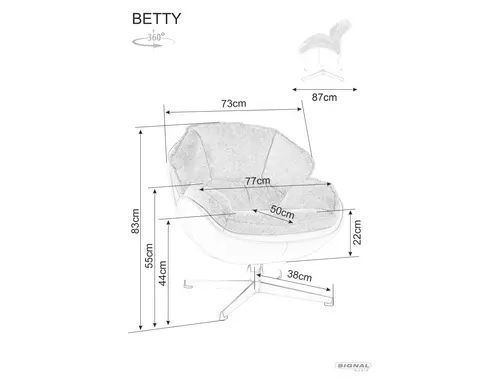 М'яке крісло Betty Signal, карі, тканина фото - artos.in.ua