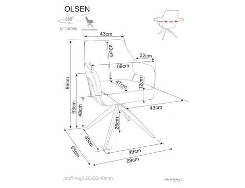 Стул Olsen Noelle Signal 59&times;86, серый, ткань Noelle фото - artos.in.ua