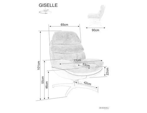 Мягкое кресло Giselle Signal 77&times;101, античная роза, ткань + синтетическая кожа фото - artos.in.ua