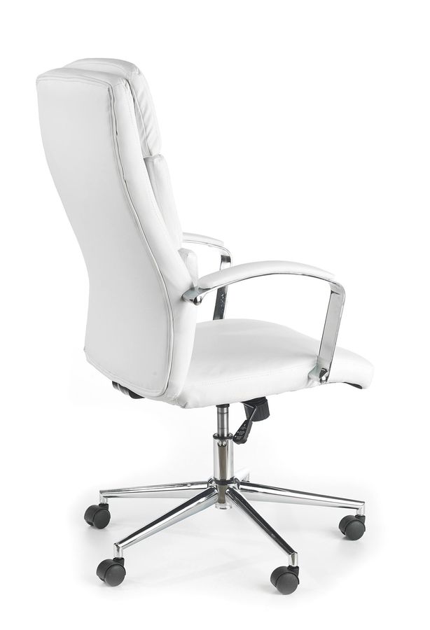 Кресло офисное Aurelius механизм Tilt, хромированный металл/экокожа белый Halmar Польша