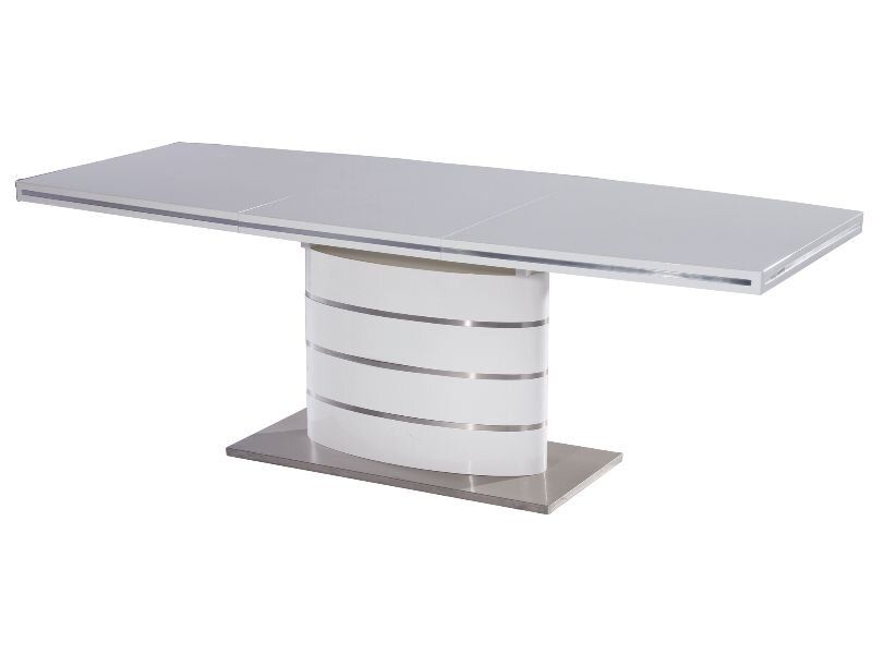 Дизайнерський білий обідній стіл FANO Signal 160-220x90 в стилі хай-тек Польща