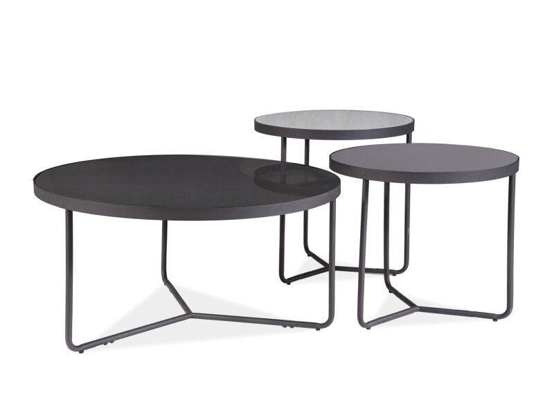 Круглый столик SIGNAL ARTEMIDA Серый на 3 металлических ножках с деревянной столешницей ПОЛЬША