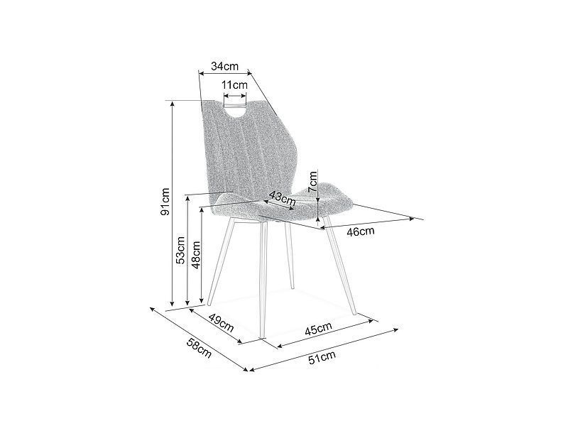 Стілець Arco Signal 51&times;46&times;91, кориця, велюр Bluvel 4215 фото - artos.in.ua