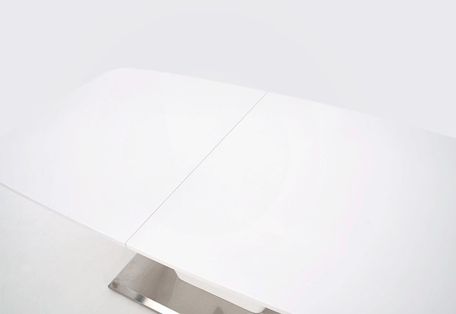 Стол обеденный раскладной в гостиную, кухню Mistral 160(220)x90 МДФ, сталь белый Halmar Польша