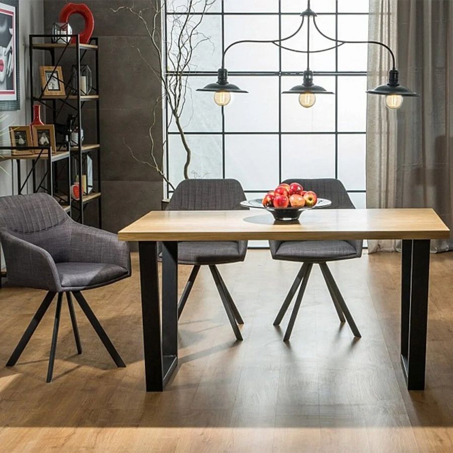 Обеденный стол в гостиную Valentino 150x90см SIGNAL с двумя черными ножками Польша