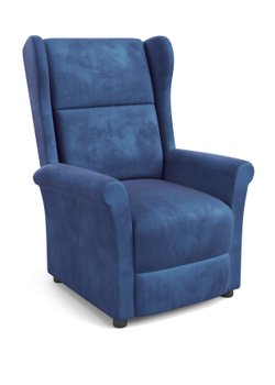 Кресло раскладное для отдыха в гостиную, спальню Agustin 2 дерево черный/темно-синий Halmar Польша