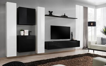 Комплект мебели в гостиную ASM Switch VI 26 WS SW 6 Белый матовый/Черный глянцевый из Польши