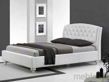Ліжко HALMAR SOFIA двоспальне біле з тканини Польща