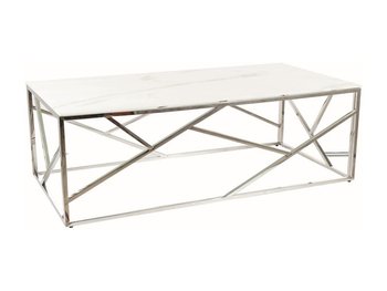 Журнальний стіл ESCADA A II 120x60 Signal - під білий мармур/срібло Польща