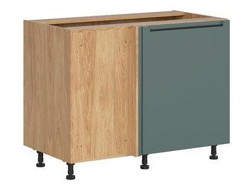 Тумба кухонна нижня кутова BRW Iris 120&times;60 &mdash; дуб хікорі / зелений boho мат, ліве відкривання фото - artos.in.ua