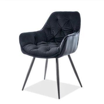 Кухонный стул Cherry Signal 45&times;44&times;83, черный, велюр Bluvel 19 фото - artos.in.ua