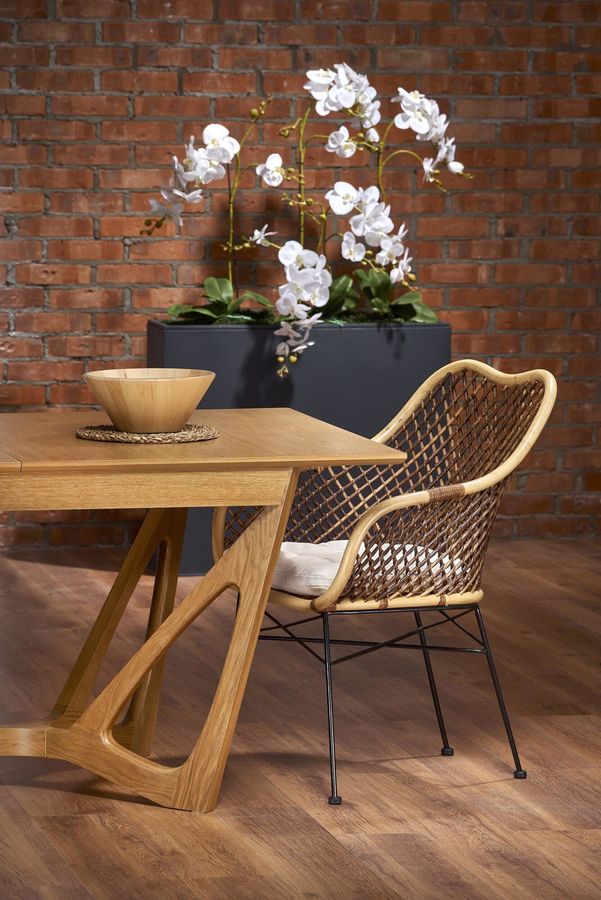 Стол обеденный раскладной в гостиную, кухню Wenanty 160(240)x100 МДФ, шпон/дерево дуб медовый Halmar Польша