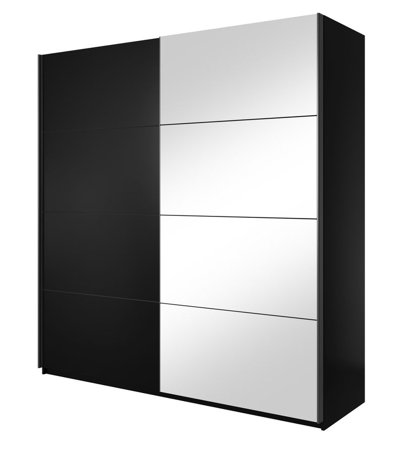 Шкаф-купе 2 дв. + зеркало Helvetia Beta черный/черный-зеркало 22W01658