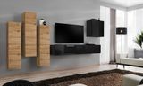 Комплект мебели в гостиную ASM Switch III WTS SW 3 Дуб Вотан/Черный из Польши фото - artos.in.ua
