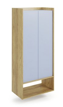 Навесный шкаф MOBIUS 2D корпус: натуральный гикори, фасады - голубой Halmar Польша