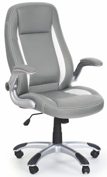 Крісло для кабінету Saturn механізм Tilt, метал сірий / перфорована екошкіра сірий Halmar Польща