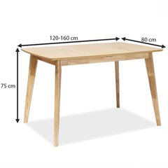 Дерев'яні столи фото Дерев'яний кухонний стіл SIGNAL BRANDO 120x80 Дуб із розсувною стільницею прямокутний Польща - artos.in.ua