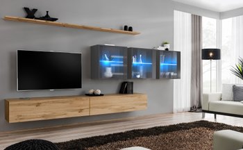 Комплект мебели в гостиную ASM Switch XVII WTG SW 17 Дуб Вотан/Графит из Польши