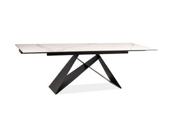 Розсувний обідній стіл WESTIN III Ceramic 180/260x90 Signal - білий мармур/чорний мат Польща