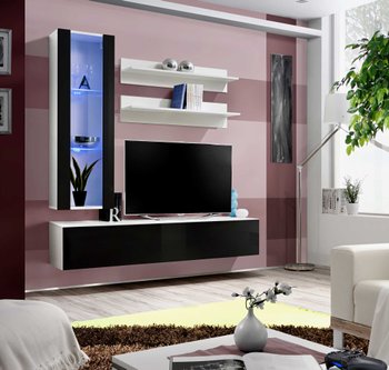 Комплект мебели в гостиную ASM FLY H 23 WS FY H2 Белый матовый/Черный глянцевый из Польши
