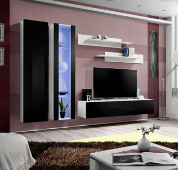 Комплект мебели в гостиную ASM FLY A 23 WS FY A4 Белый матовый/Черный глянцевый из Польши