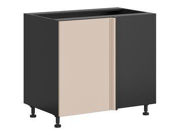 Тумба кухонна нижня кутова BRW Tabes 105&times;60 &mdash; чорний / мигдальний бежевий, праве відкривання фото - artos.in.ua