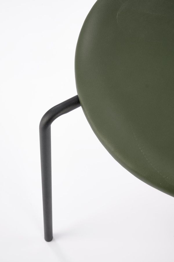 Металевий стілець K524 еко шкіра, синтетичний ротанг зелений Halmar Польща