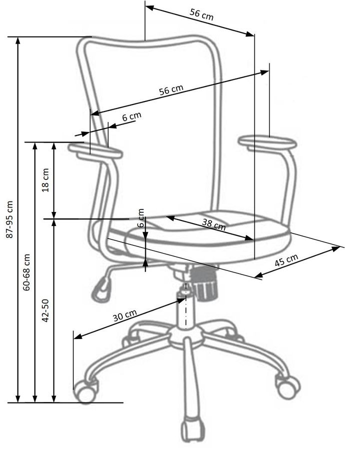 Крісло комп'ютерне Andy механізм Tilt, хромований метал / тканина сірий, сітка чорний Halmar Польща