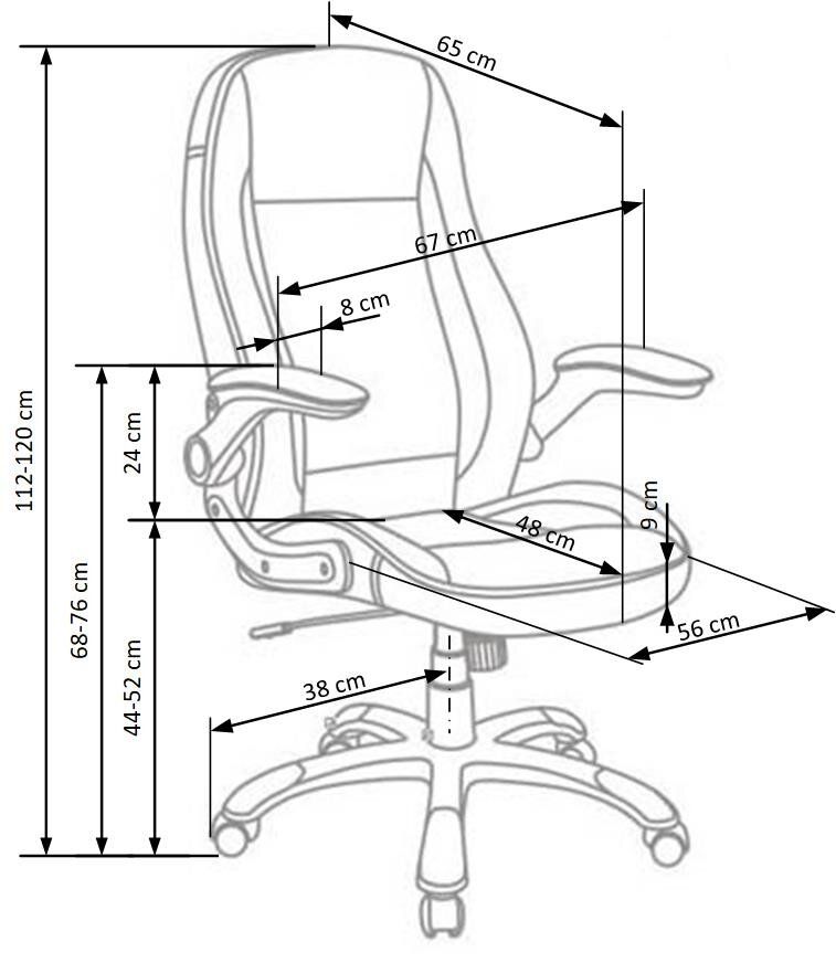 Крісло для кабінету Saturn механізм Tilt, метал сірий / перфорована екошкіра сірий Halmar Польща
