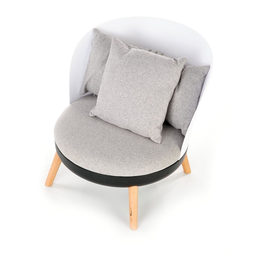 Крісло для відпочинку SCANDI сірий/білий/чорний Halmar Польща