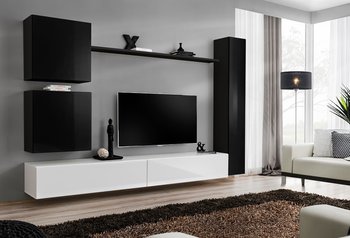 Комплект мебели в гостиную ASM Switch VIII 26 ZW SW 8 Черный матовый/Белый глянцевый из Польши