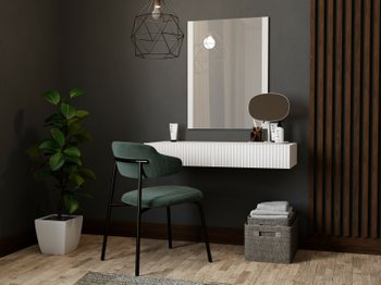Туалетний столик + дзеркало Pafos Cama білий мат/білий глянець Польща