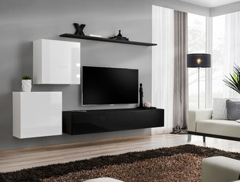 Комплект мебели в гостиную ASM Switch V 26 WS SW 5 Белый матовый/Черный глянцевый из Польши