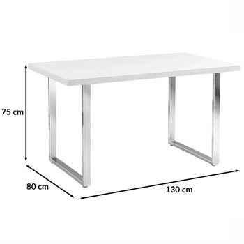 Кухонний стіл для маленької кухні SIGNAL RING 130x80 Білий на хромованих ніжках Польща
