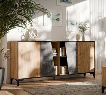 Комод CAMA OVO 4D темный бетон / старинный дуб &mdash; Дуб фото - artos.in.ua
