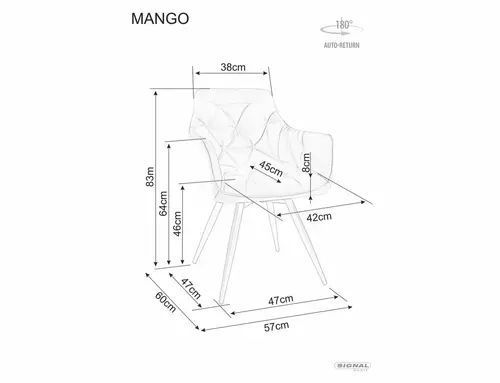 Стілець Mango Signal 57&times;83, чорний, велюр фото - artos.in.ua