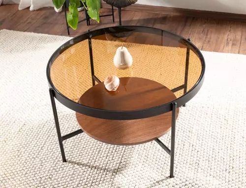 Журнальный столик Prima B Signal 74&times;74&times;43, янтарный, закаленное стекло фото - artos.in.ua
