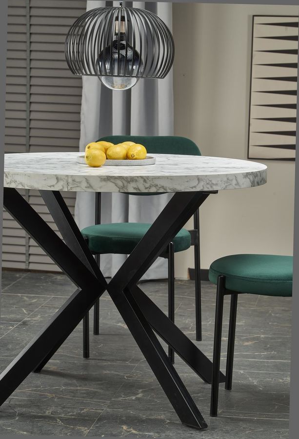 Розкладний стіл PERONI мармур, круглий ламінований Halmar Польща