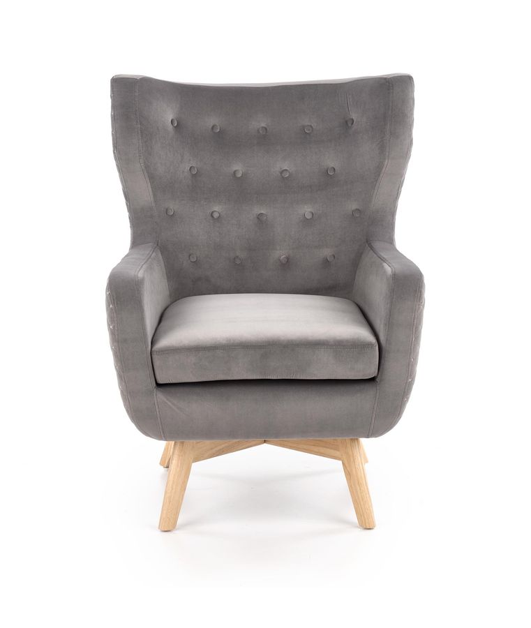 Крісло для відпочинку в вітальню, спальню Marvel дерево чорний / оксамитова тканина сірий Halmar Польща