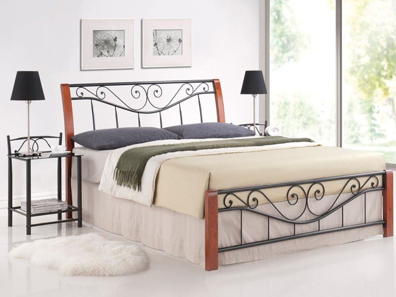 Кровать двуспальная металлическая Parma SIGNAL 160x200 античная вишня Польша