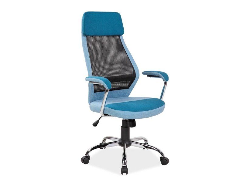 Кресло компьютерное для офиса Q-336 SIGNAL синяя ткань Польша