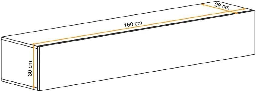 Витрина навесная горизонтальная ASM FLY Тип 51 HJ FY 51, 160 см, Hickory Jackson, LED фото - artos.in.ua