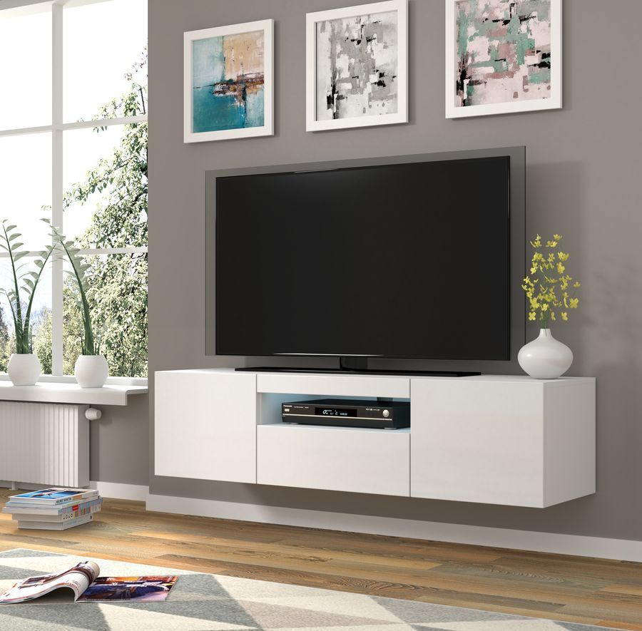Тумба для під телевізор AURA 150 білий мат/білий глянець BIM FURNITURE фото - artos.in.ua