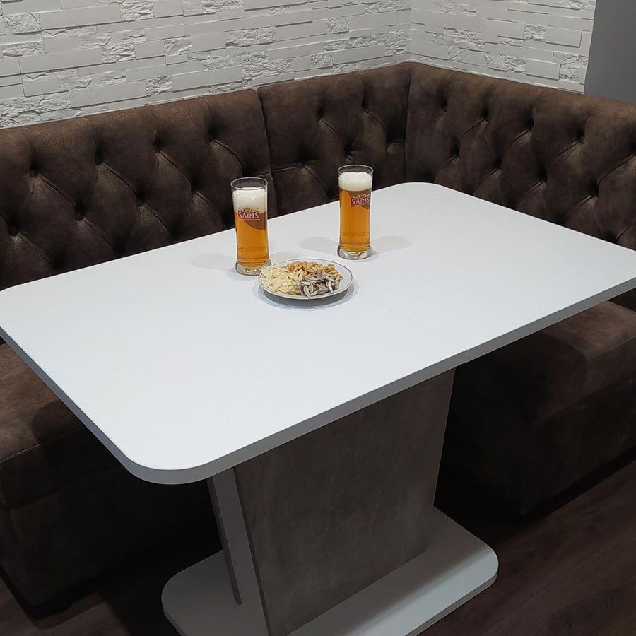 Дизайнерський обідній розкладний стіл CALIPSO 110x68 SIGNAL білий мат Польща